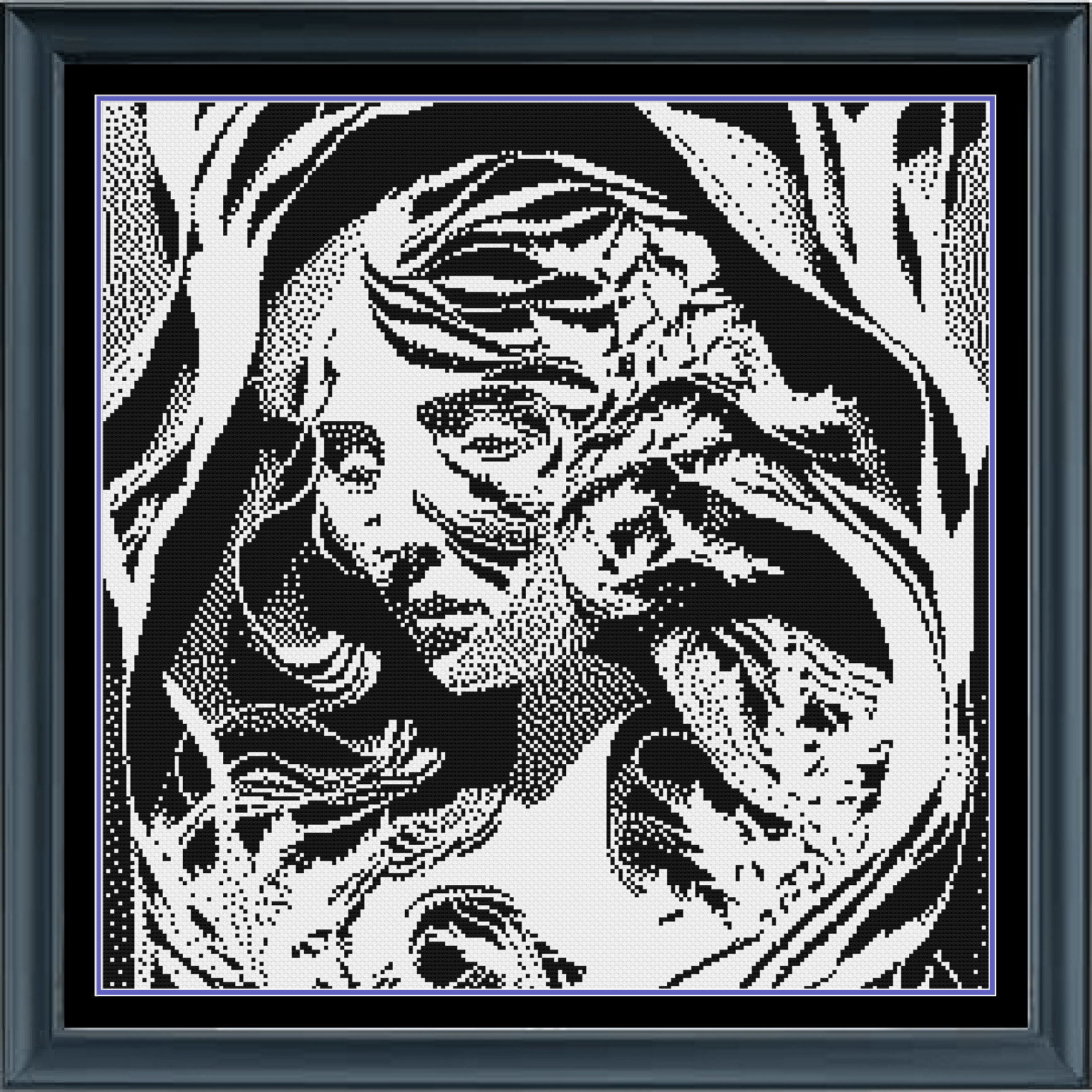 Stitching Jules Design Cross Stitch Pattern Abstract Woman Counted Cross Stitch Pattern | Monochrome Blackwork | Instant Download PDF